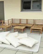 Garten-Eckmodul CERRETO Bambus Cremeweiß_950909
