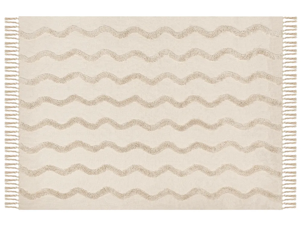 Kuscheldecke KHARI Baumwolle 150 x 200 cm Hellbeige_1067478