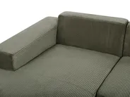 Corner Sofa 4 Seater LUNGO Corduroy Green Right Hand_962321