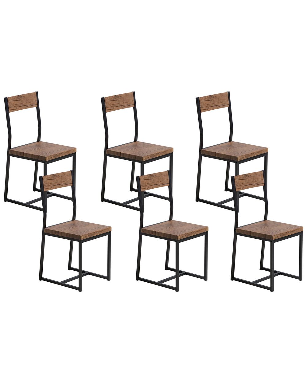 Set van 6 eetkamerstoelen LAREDO Bruin/zwart