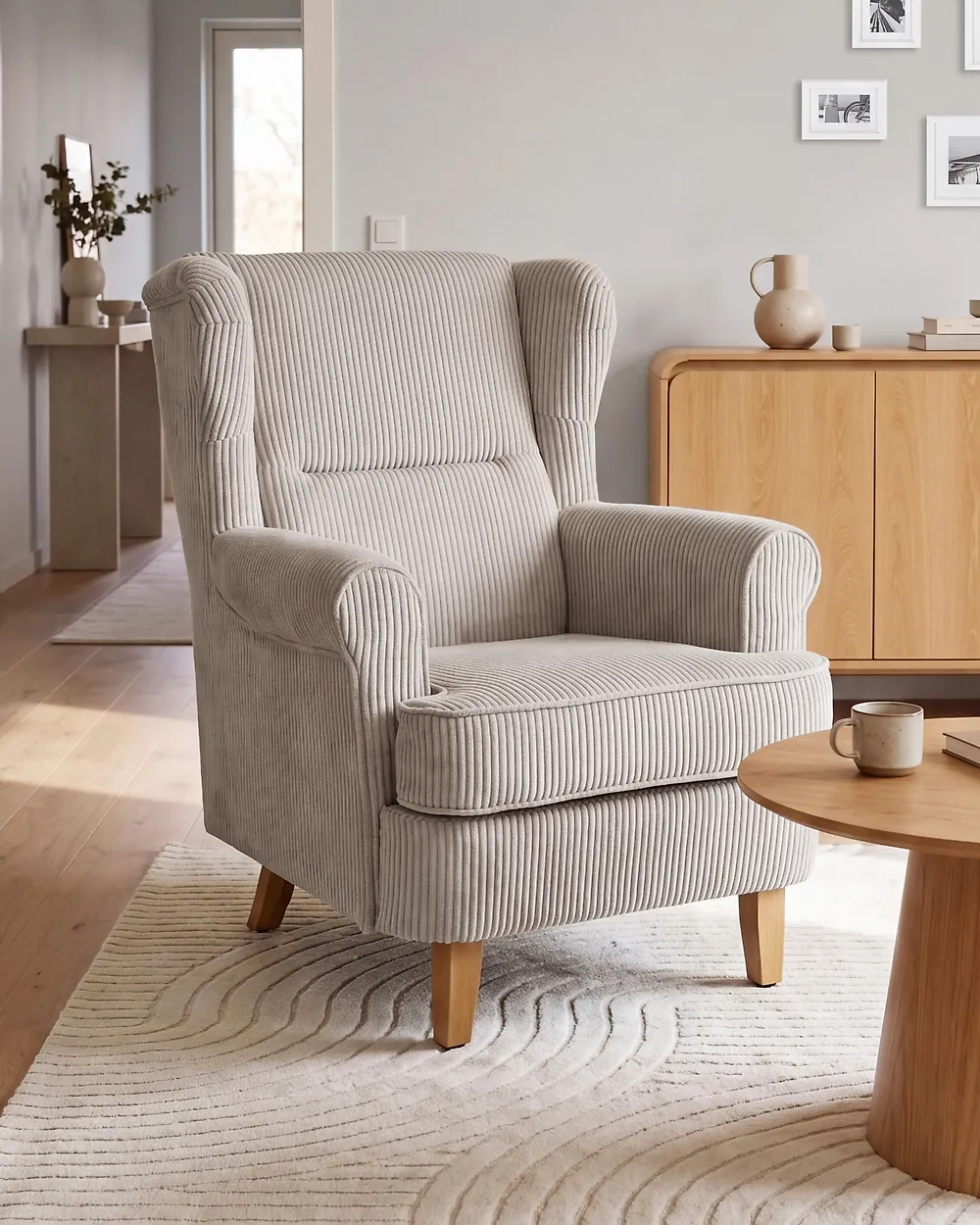 Ohrensessel ABSON Cord Beige
