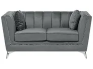 Sofa 2-Sitzer GAULA Samtstoff Grau_706265