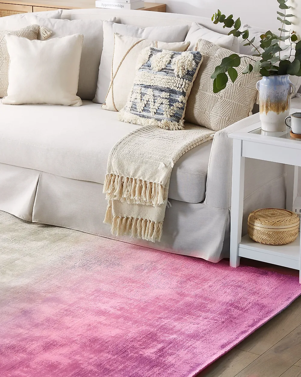 Teppich ERCIS Rosa 140 x 200 cm Viskose_1177553