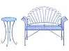 Bistro Set CAVINIA Metall Hellblau