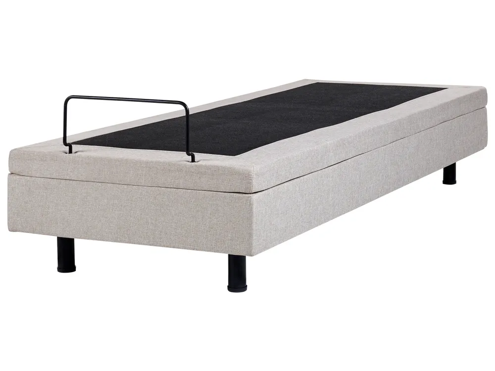 Verstellbares Bett ohne Kopfteil Stoff DUKE 90 x 200 cm Beige_958326
