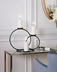 Kerzenständer CAKUNG 33 cm Metall Schwarz_849140