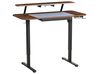 Schreibtisch elektrisch höhenverstellbar WILBANKS 120 cm 60 cm mit USB-Anschluss Braun / Schwarz