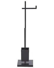 Toilettenpapierhalter mit Bürste ULAPES Metall Schwarz_821800