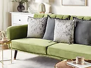 Dekokissen 2er Set YARINA 45 x 45 cm Grau Geometrisches Muster_1177882