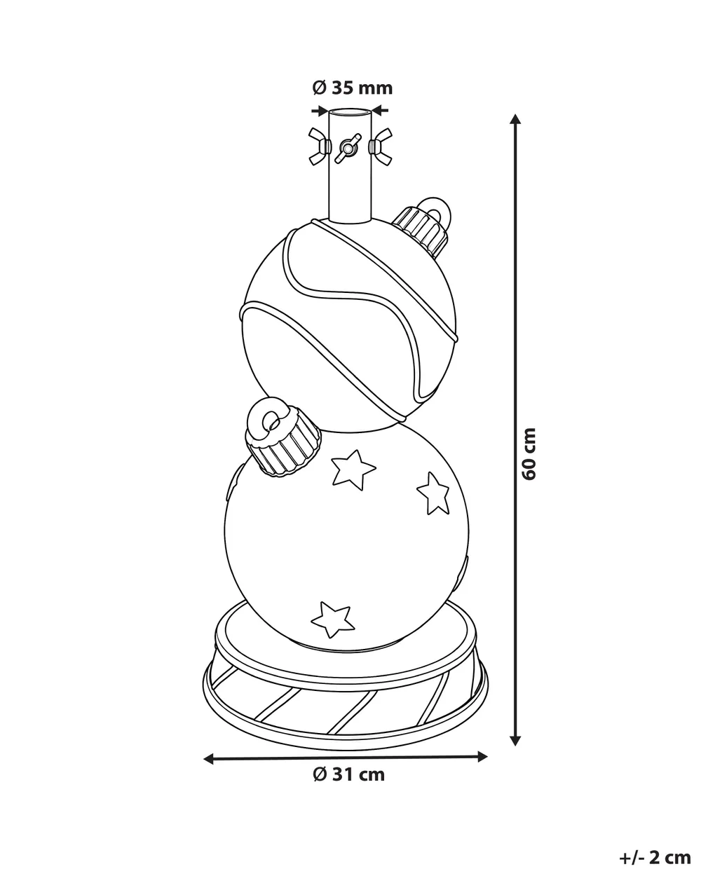 Weihnachtsbaumständer SKATILA 31 cm Weihnachtskugel Rot / Grün_1185082