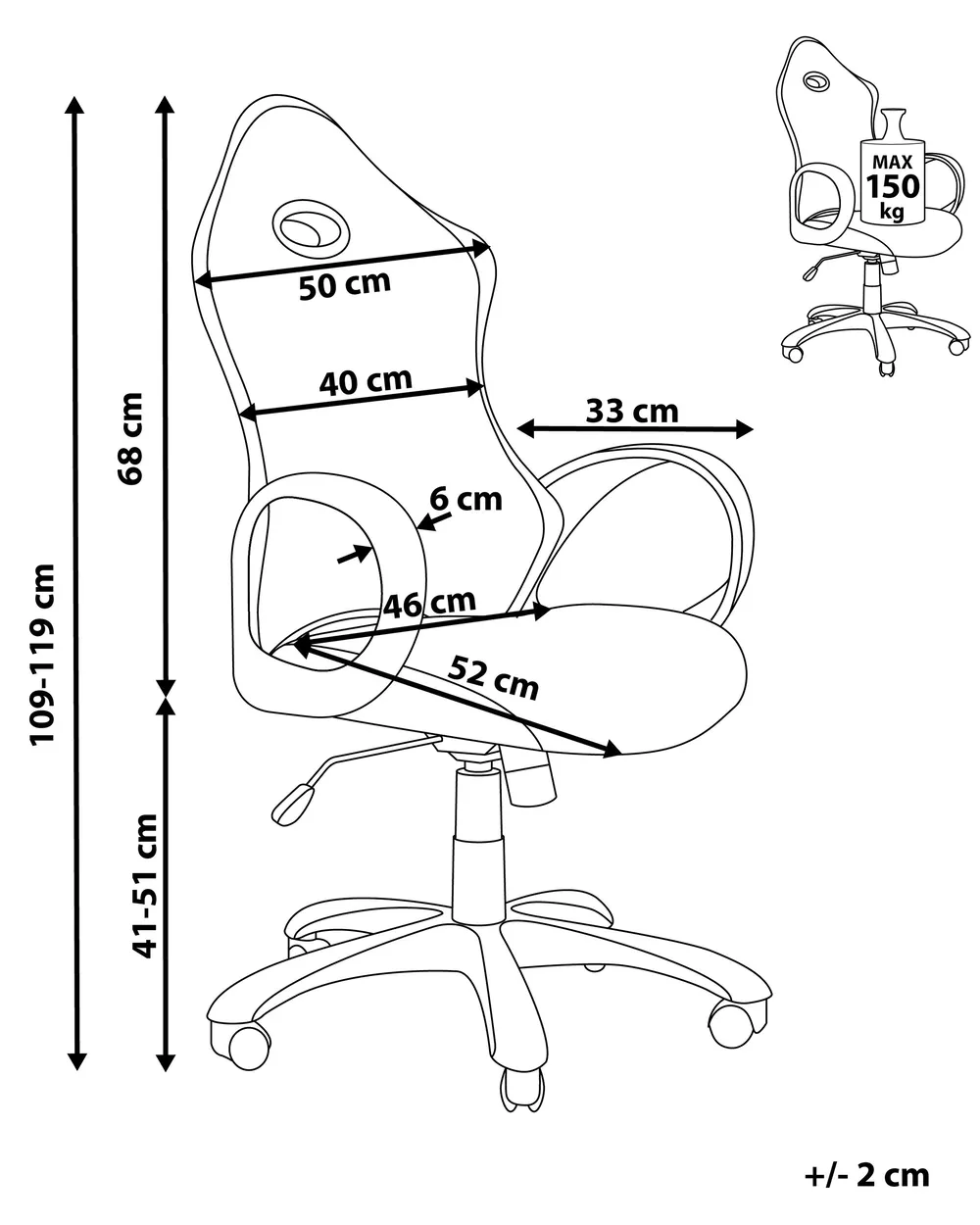 Office Chair iCHAIR Black/ White_673518