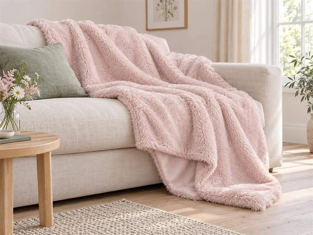 Kuscheldecke GELIK 180 x 200 cm Rosa