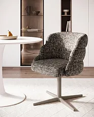 Dining Chair Swivel YOUNGSTOWN Fabric Taupe_1161801