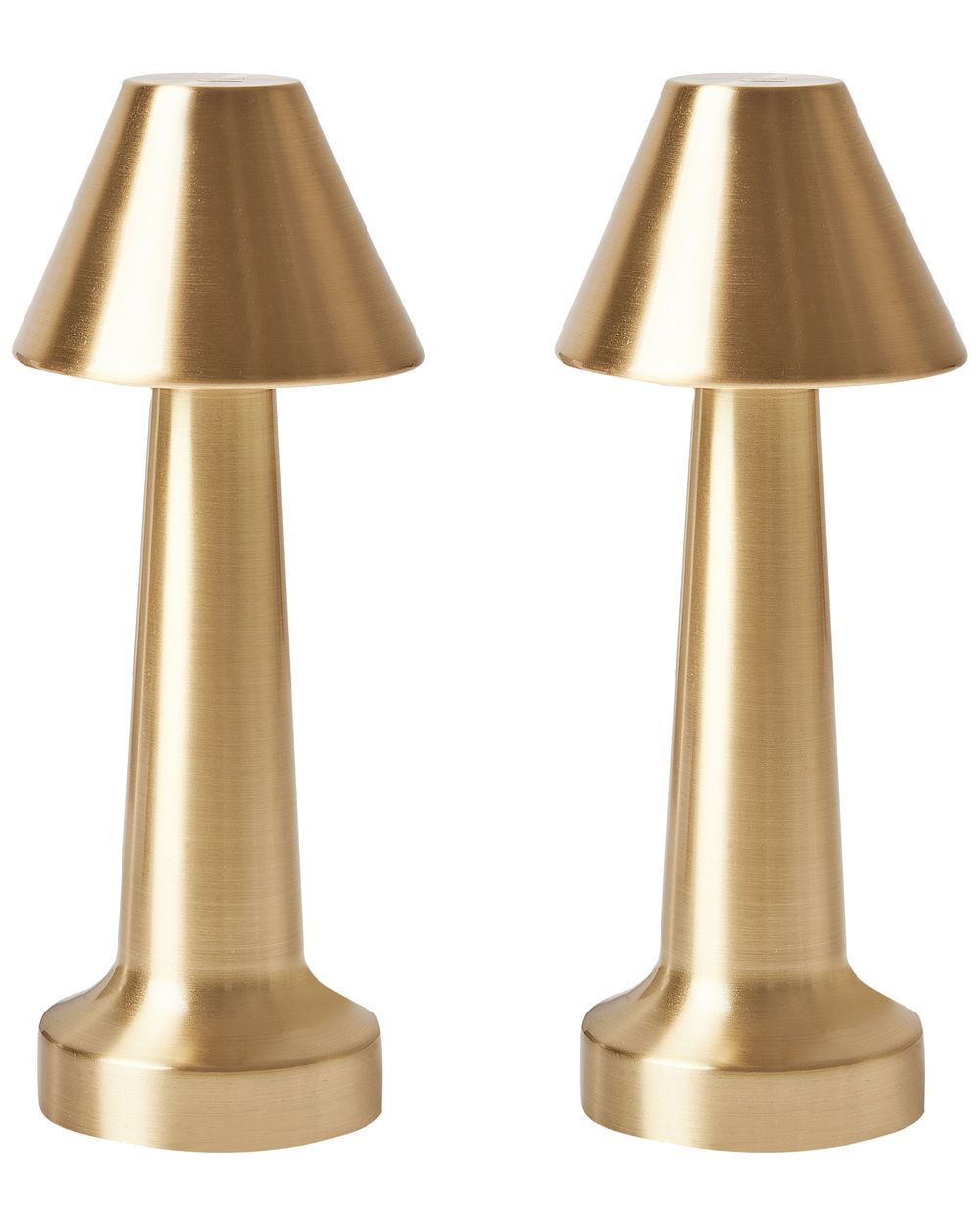 Lot de 2 lampes de table LED sans fil JOANES Avec variateur Métal Doré