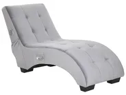 Chaiselongue SIMORRE mit Bluetooth-Lautsprecher Samtstoff Grau_794358