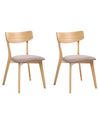 Esszimmerstuhl 2er Set HOLLY Holz Hellbraun / Braun