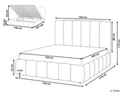 Bett mit Stauraum VAUVERT Stoff Cremeweiß 140 x 200 cm_1091188