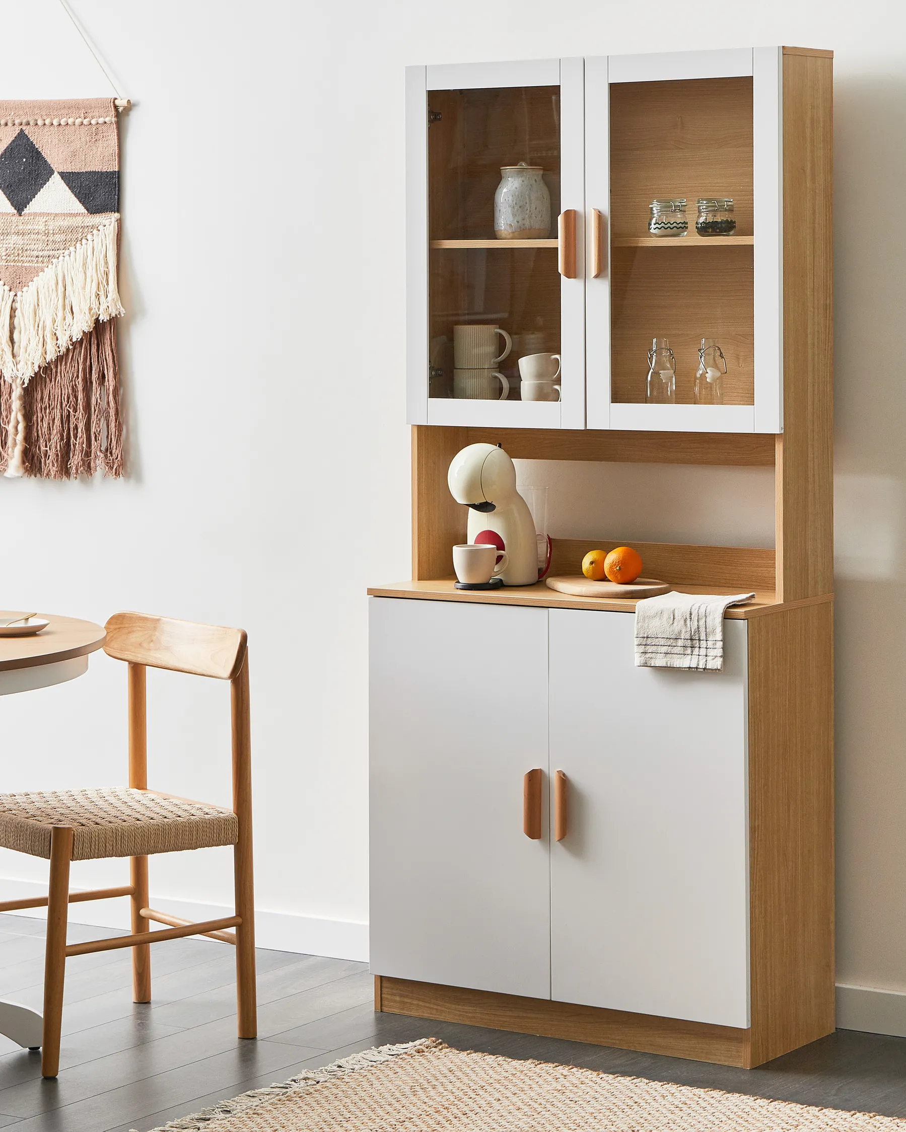 Vitrine mit Glastüren CYGNET 80 cm Weiß_996250