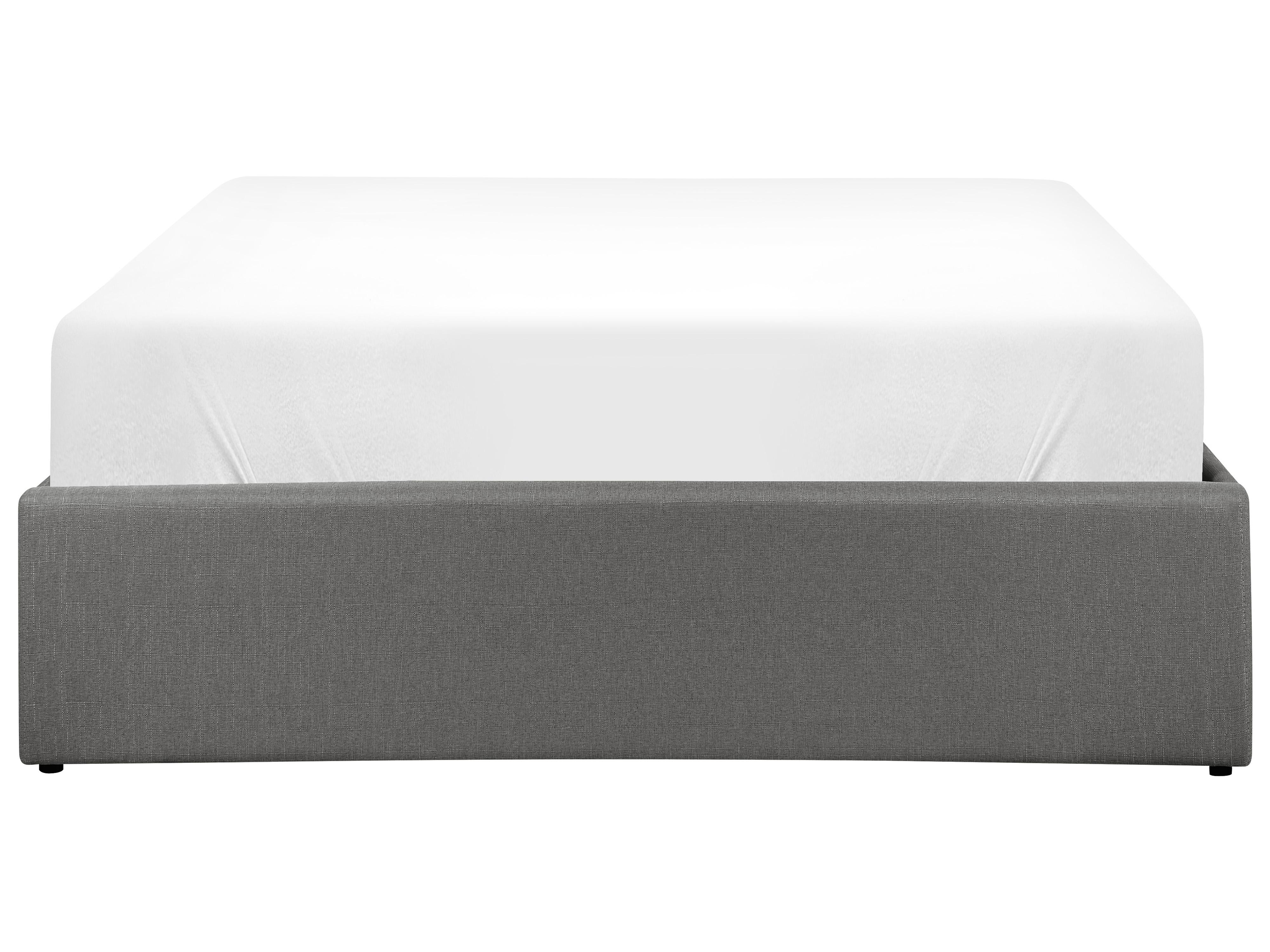 Ottoman Bed without Headboard DINAN Fabric Dark Grey 120 x 200 cm (EU Small Double)_1187447
