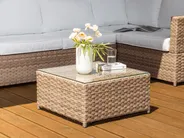 Garten Ecksofa mit Tisch 4-Sitzer AVOLA Polyrattan Cremeweiß linksseitig_929685