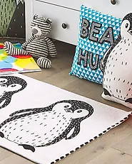 Kinderteppich HAJDARABAD Weiß 60 x 90 cm Baumwolle_1178129