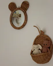 Wandspiegel ASHANTI 30 cm 33 cm Rattan Naturfarben_877864