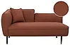 Linksseitige Chaiselongue CHEVANNES Bouclé Dunkelrot