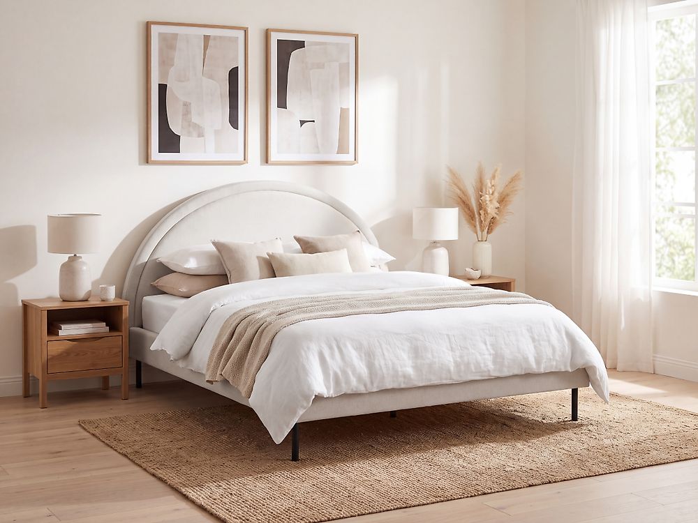 Bed Fabric MARGUT 160 x 200 cm (EU King Size) Light Beige