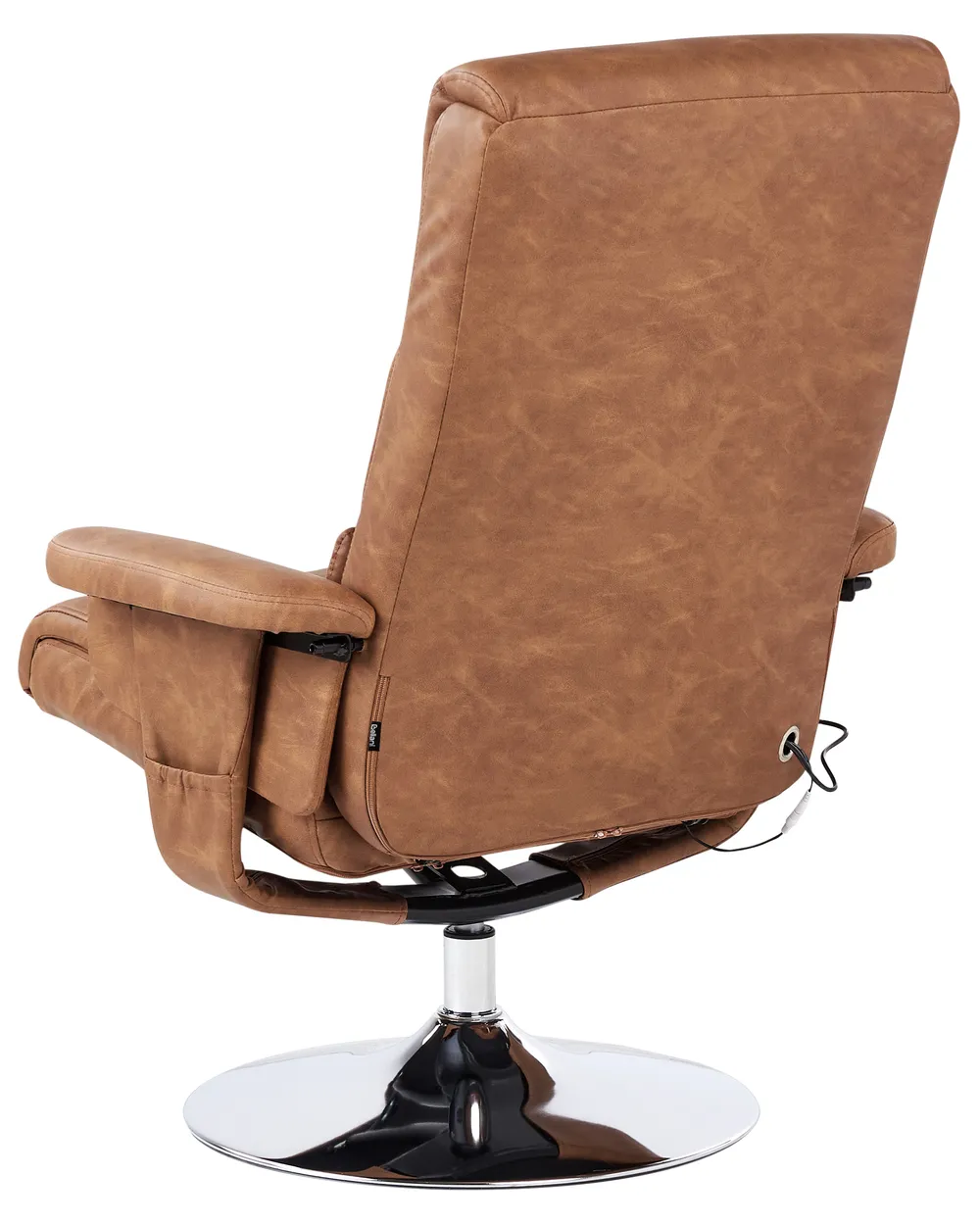Massage Chair LEGEND with Footstool Faux Leather Brown_963837