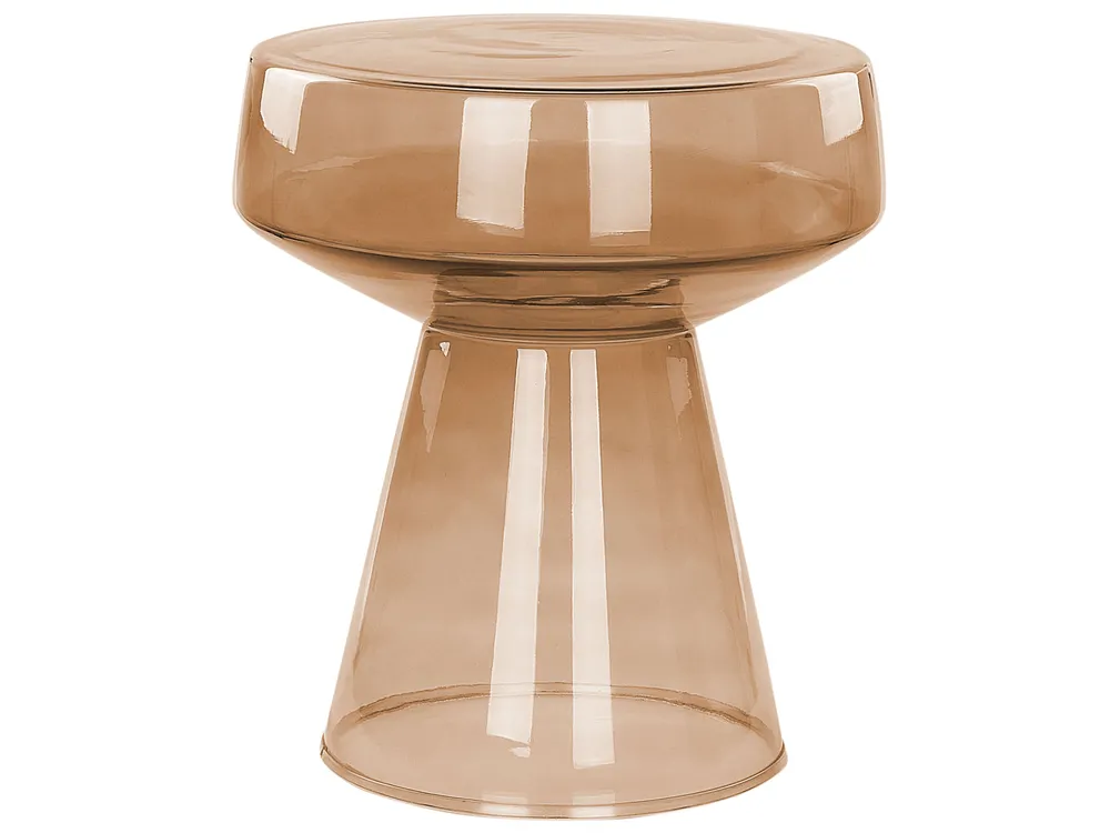 Side Table LAGUNA Glass Golden Brown