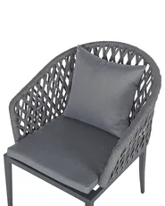 Set mit 2 Stühlen und Sitzkissen LIPARI Metall Grau_808178