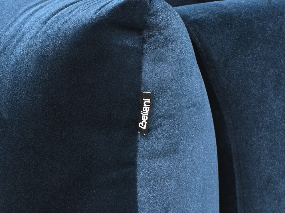Bank 3-zits LUVOS Fluweel Donkerblauw_970595