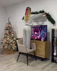Weihnachtsgirlande LED TENALA 180 cm Grün_1035952