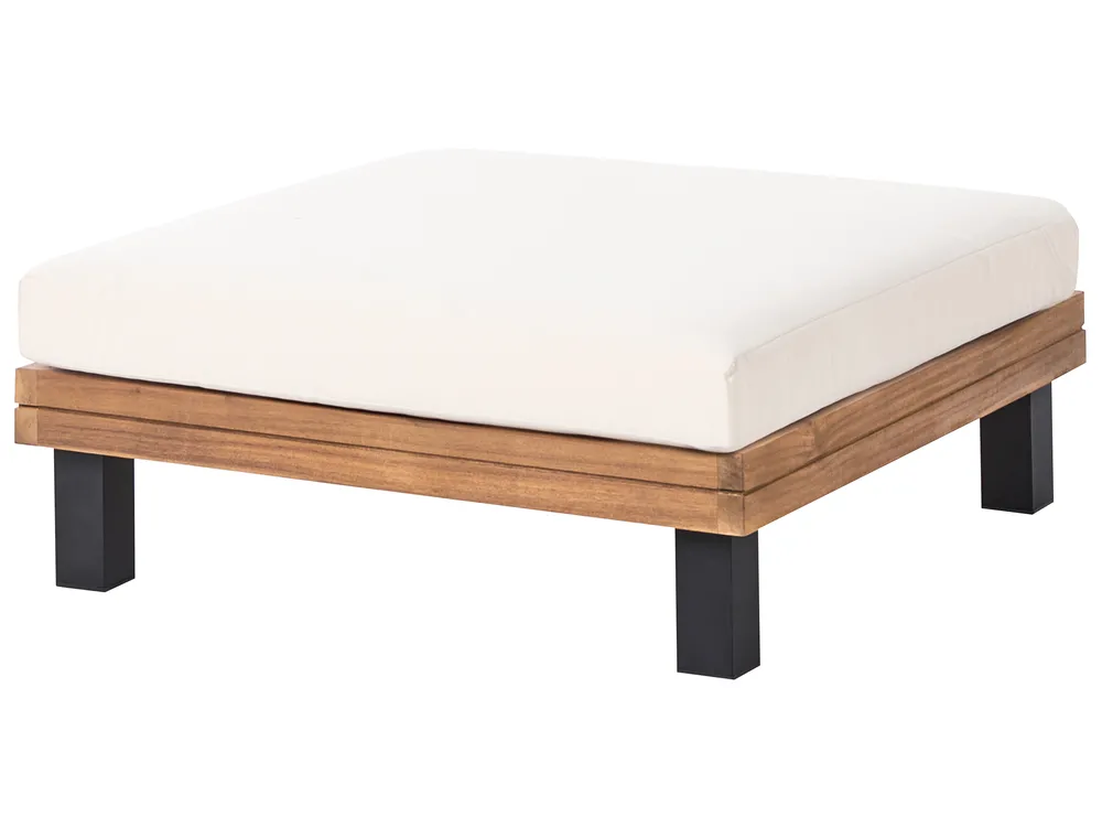 Garten Ecksofa mit Tisch 5-Sitzer FRAZZANO zertifiziertes Akazienholz Cremeweiß_1028738