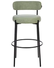 Set of 2 Bar Chairs ALLISON Boucle Light Green_915912