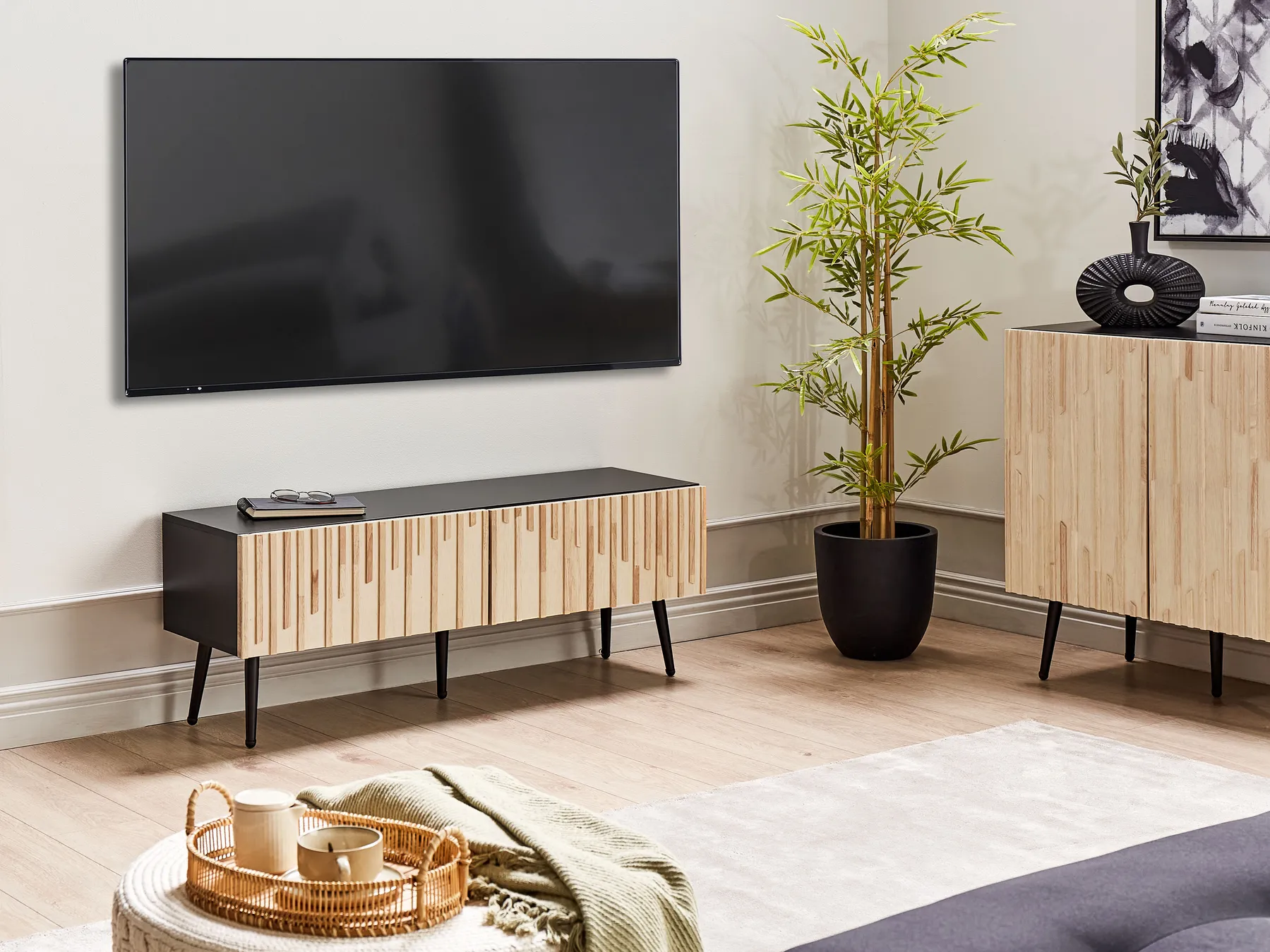 TV Stand DALCROSS Brown/ Black_946685