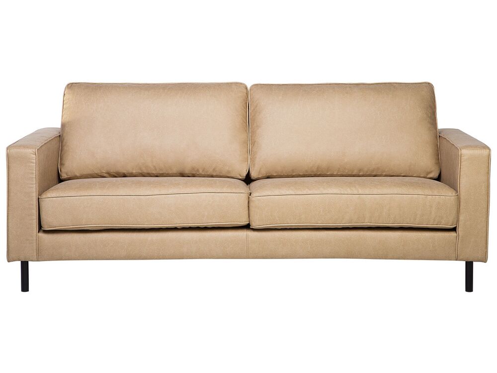 Sofa 3 Seater SAVALEN Faux Leather Beige