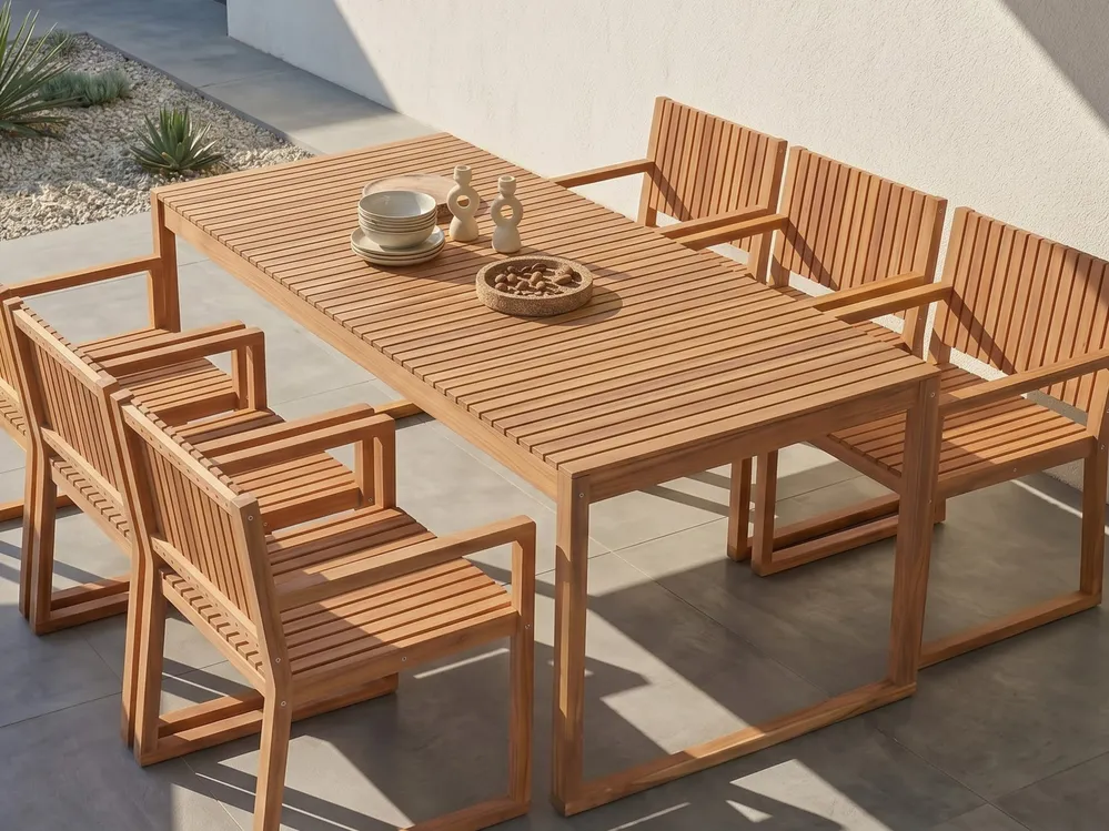 Gartentisch SASSARI II 180 cm 90 cm zertifiziertes Akazienholz Hellbraun