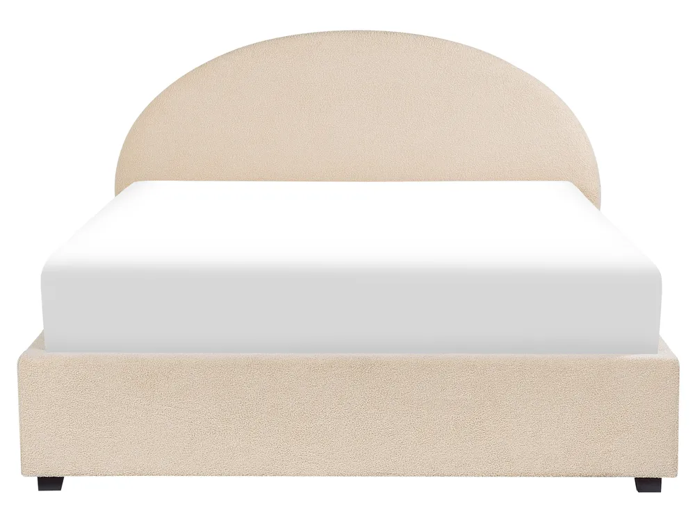 Bett mit Stauraum VAUCLUSE Bouclé Beige 160 x 200 cm_837401
