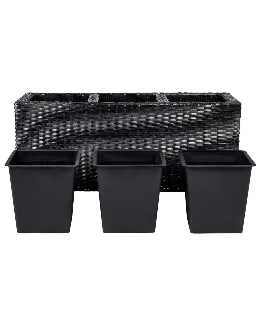 Blumenkbel BELLIS Polyrattan 82 cm Schwarz - Beliani.de
