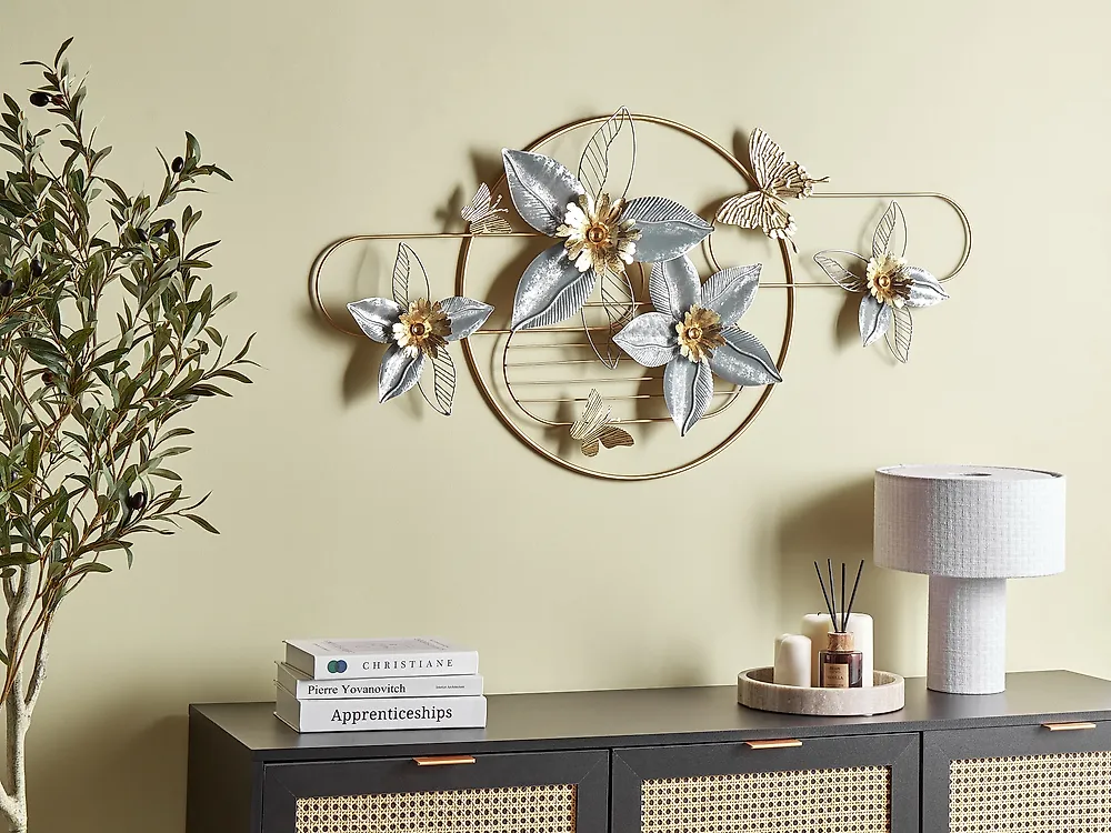 Wandobjekt Blume TANTALUM 59 cm Metall Gold_1175827
