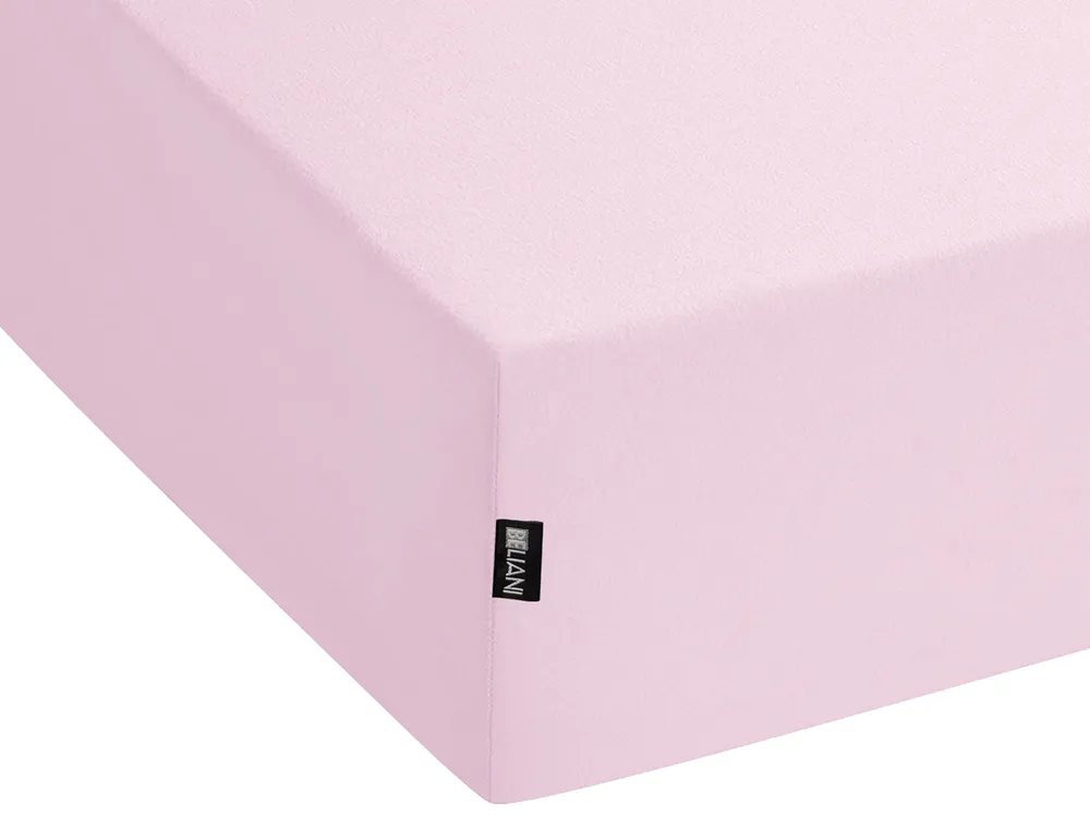 Spannbettlaken JANBU 140 x 200 cm Baumwolle Pastellrosa_845355