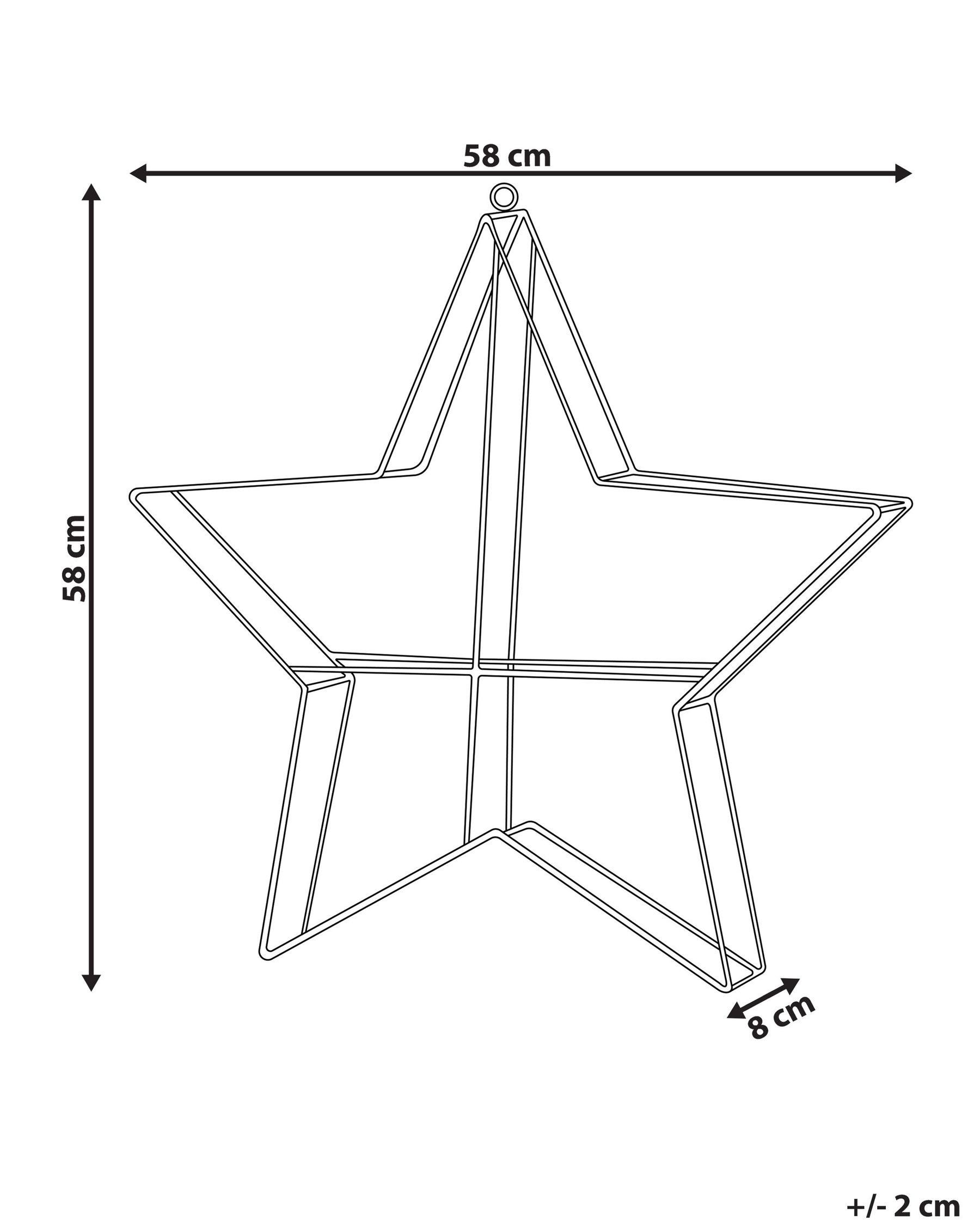 Hängende Gartendekoration LED KURULA 58 cm Stern Silber_812484