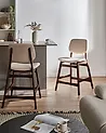 Set mit 2 Barstühlen ELAINE Bouclé Braun / Hellbeige