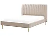 Bett mit Lattenrost Samtstoff MARVILLE 180 x 200 cm Sandbeige