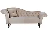 Linksseitige Chaiselongue LATTES Samtstoff Beige