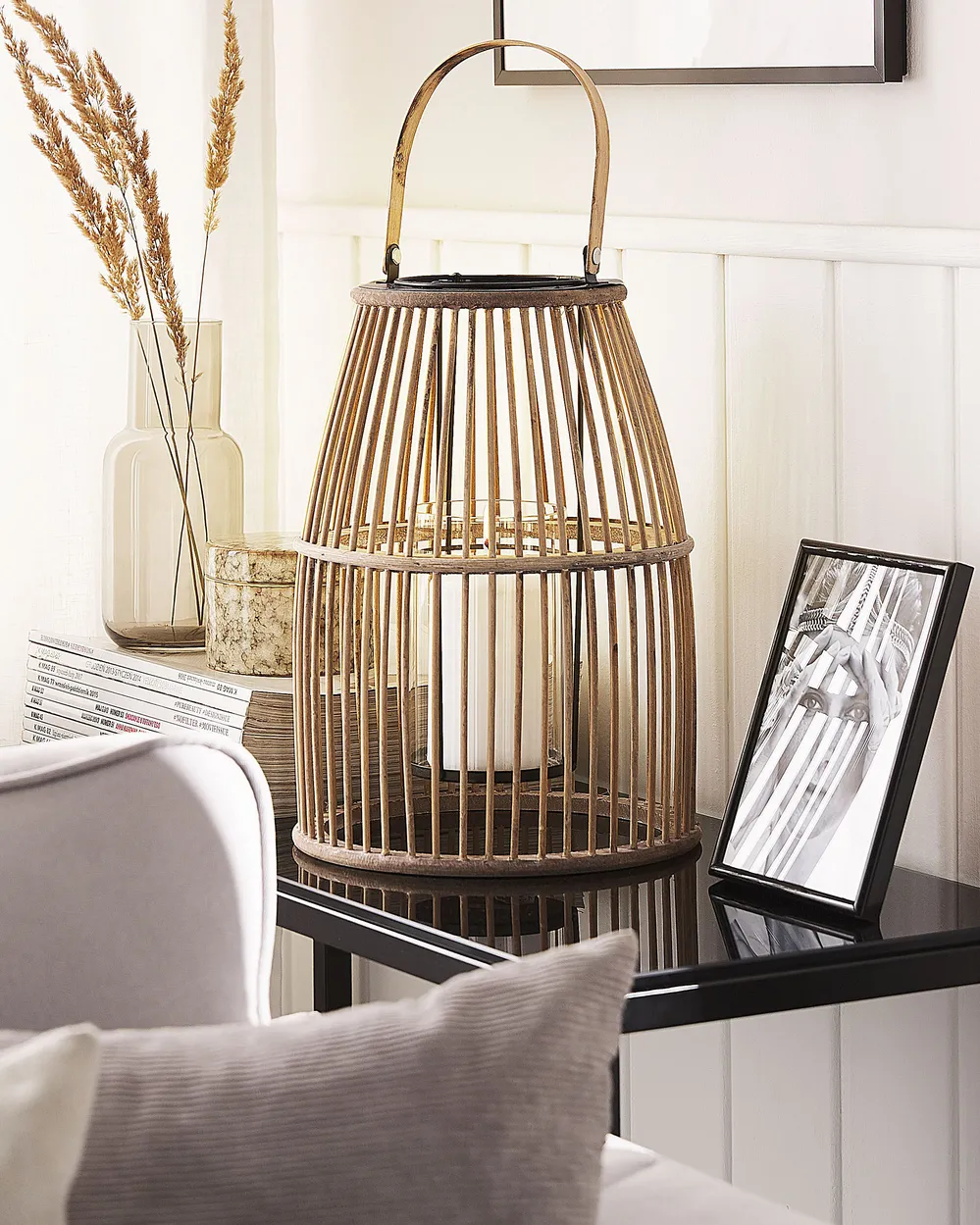 Laterne HOSTE 32 cm Bambus Beige