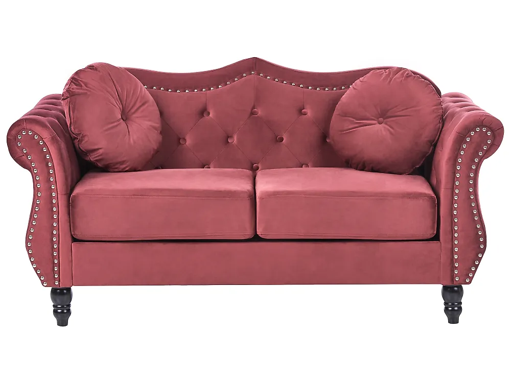 Sofa 2 Seater SKIEN II Velvet Dark Red