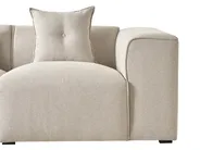 Corner Sofa 3 Seater DOLVA Fabric Light Beige Left Hand_871834