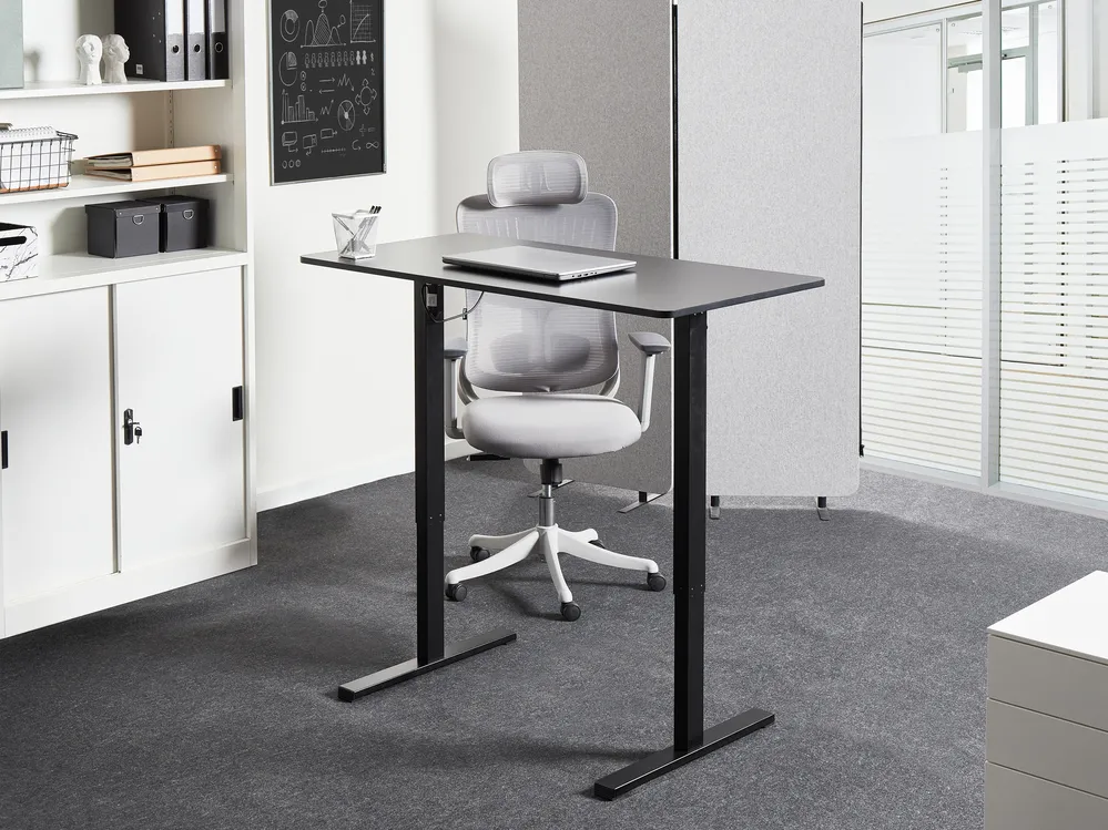 Schreibtisch elektrisch höhenverstellbar TAVARES 120 cm 60 cm Schwarz_975778